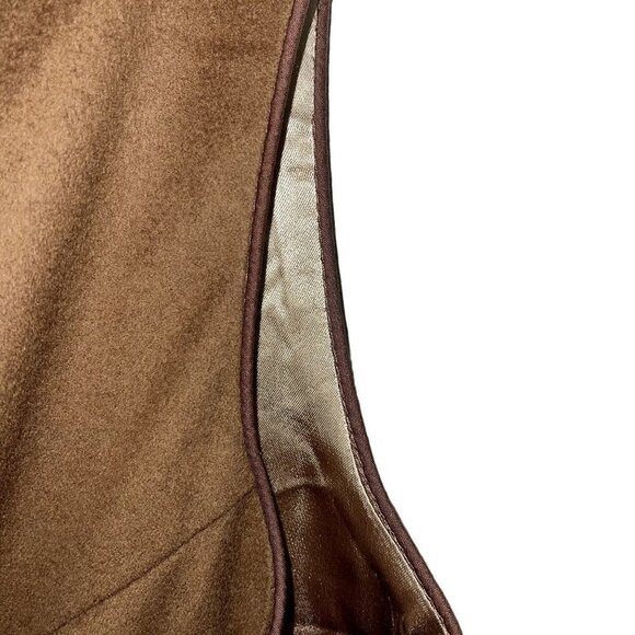 Piacenza Womens Skirt And Vest Suit Size 14 Brown Cashmere Wool Custom Made - Picture 7 of 11